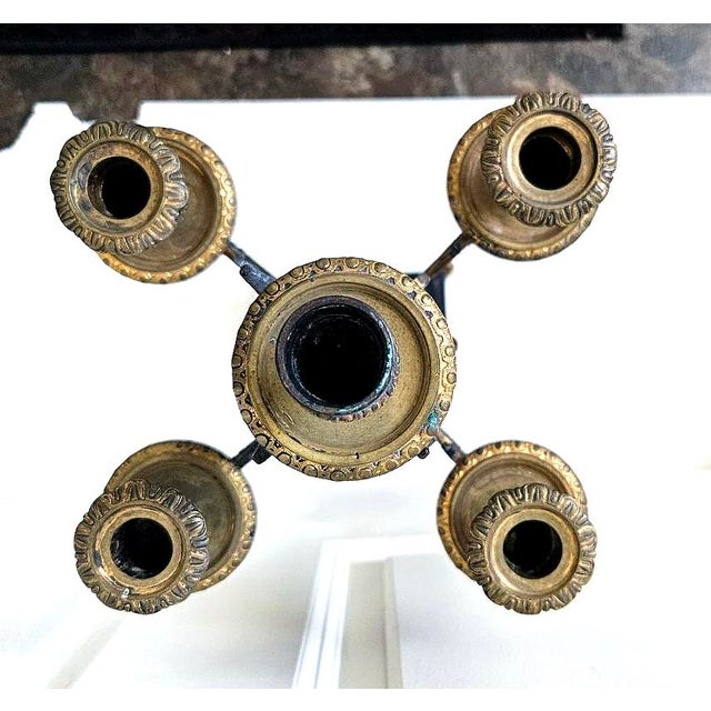 Early 20th Century Antique Italian Neoclassical Gilt Bronze & Solid Black Marble Candelabra – Brevettato For Sale - Image 5 of 10