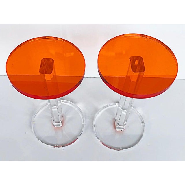Iconic Design Gallery Custom-Made Lucite Side Tables, Pair Offered for sale is one of our original custom-made side tables...