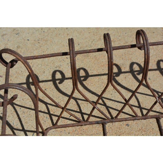 Vintage Pair Brown Scroll Metal / Wire Rectangle Wall Planters Window Boxes For Sale - Image 14 of 16