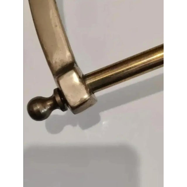 Vintage Brass Decorative Ice Block Tongs Towel Bar For Sale - Image 4 of 10