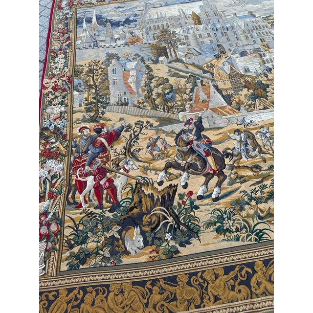 Aubusson Style Jacquard Tapestry, 1980s For Sale - Image 4 of 18