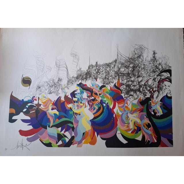 Raymond Moretti, Composition, Color Lithograph For Sale - Image 5 of 5
