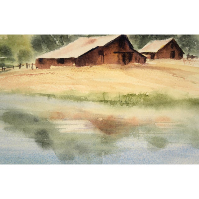 Mid 20th Century "Shenandoah Valley" - Rural California Landscape in Watercolor on Paper by Alice Duke For Sale - Image 5 of 10