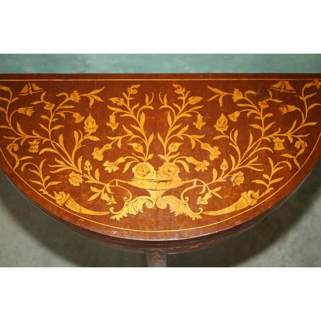 Wood Antique English Demi Lune Chess Table, 1870 For Sale - Image 7 of 18