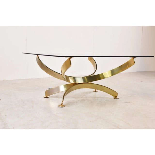 Italian Brass and Smoked Glass Coffee Table, 1970s For Sale - Image 6 of 11