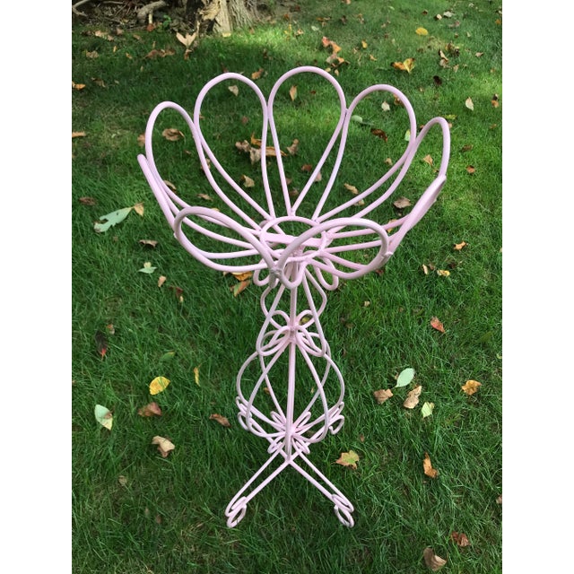 Boho Chic Cotton Candy Pink Metal Plant Stands - a Pair For Sale - Image 3 of 7