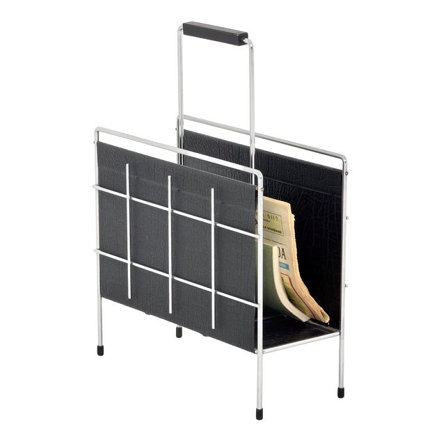 Mid-Century Modern Bauhaus LP & Magazine Rack by Erik Höglund, Sweden, 1960s For Sale