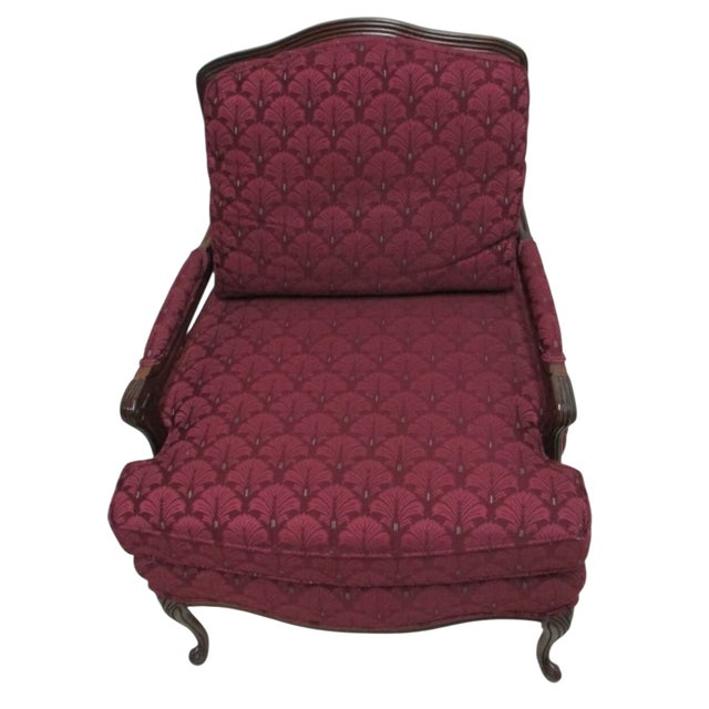 1980s Hickory White French Country Carved Living Room Arm Lounge Chair For Sale In Philadelphia - Image 6 of 11