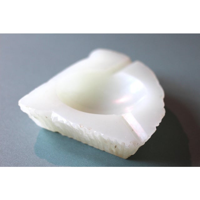 Modern Asymmetrical ashtray - white ashtray - faux stone - incense burner - palo santo - heavy ashtray - stone dish - white dish - organic For Sale - Image 3 of 10