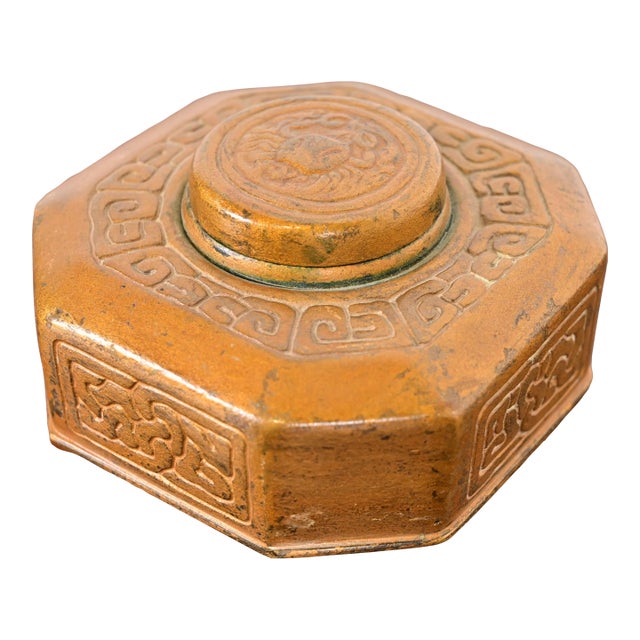 Tiffany Studios New York Zodiac Bronze Inkwell For Sale