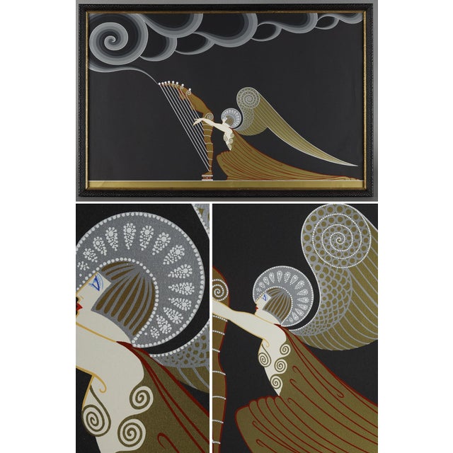 L'ange à la harpe, color lithograph numbered LXXXIV/CL by Romain de Tirtoff dit Erté (1892-1990). He was born in Saint...