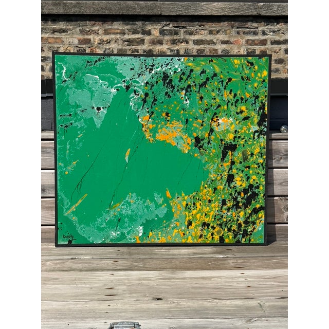 Large Scale Mid Century (Mcm) Abstract Oil Painting on Canvas For Sale - Image 4 of 5