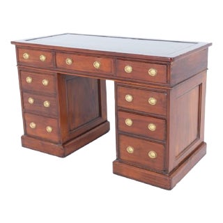 Victorian Pedestal Desk in Mahogany, 1860 For Sale