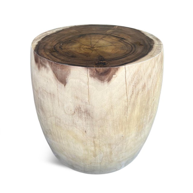 Monkey Pod Drum Stool / Side Table Chairish