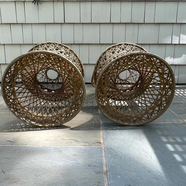 Plastic Vintage Russell Woodard Spun Fiberglass Patio Chairs, a Pair For Sale - Image 7 of 11