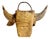 Vintage Woven Bull Head Wall Sculpture | Folk Art Rattan Mount, 1970s For Sale
