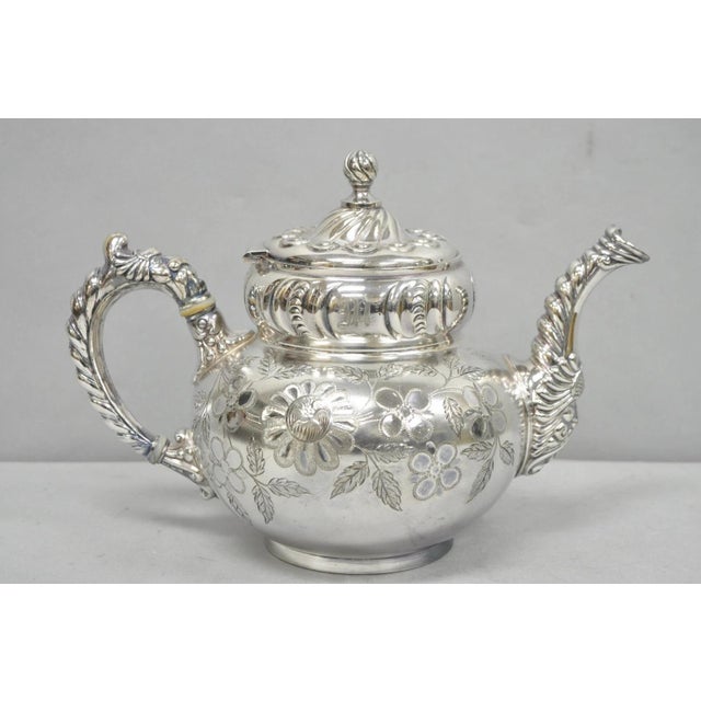 Mid 20th Century Antique Meriden B Co French Renaissance Silver Plated Figural Tea Set - 7 PCS For Sale - Image 5 of 18