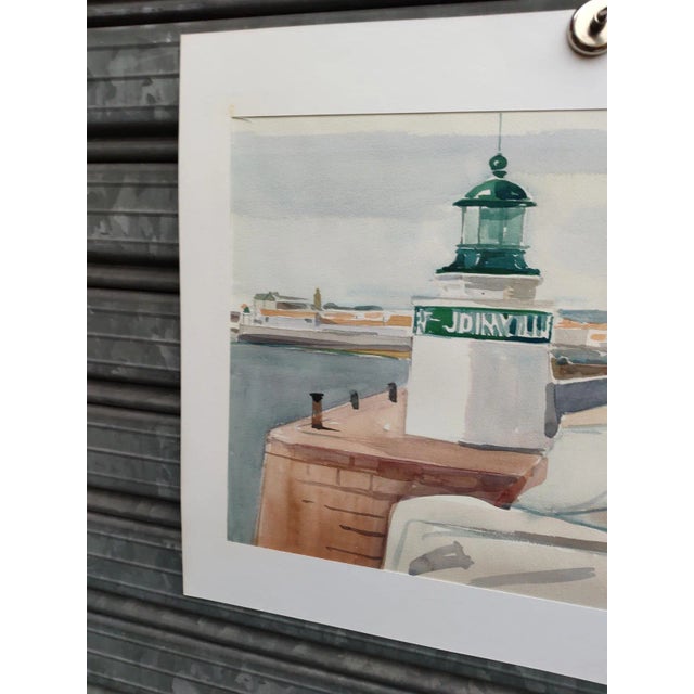 Contemporary Michel Roubille, Landscape, 1987, Watercolor For Sale - Image 3 of 7