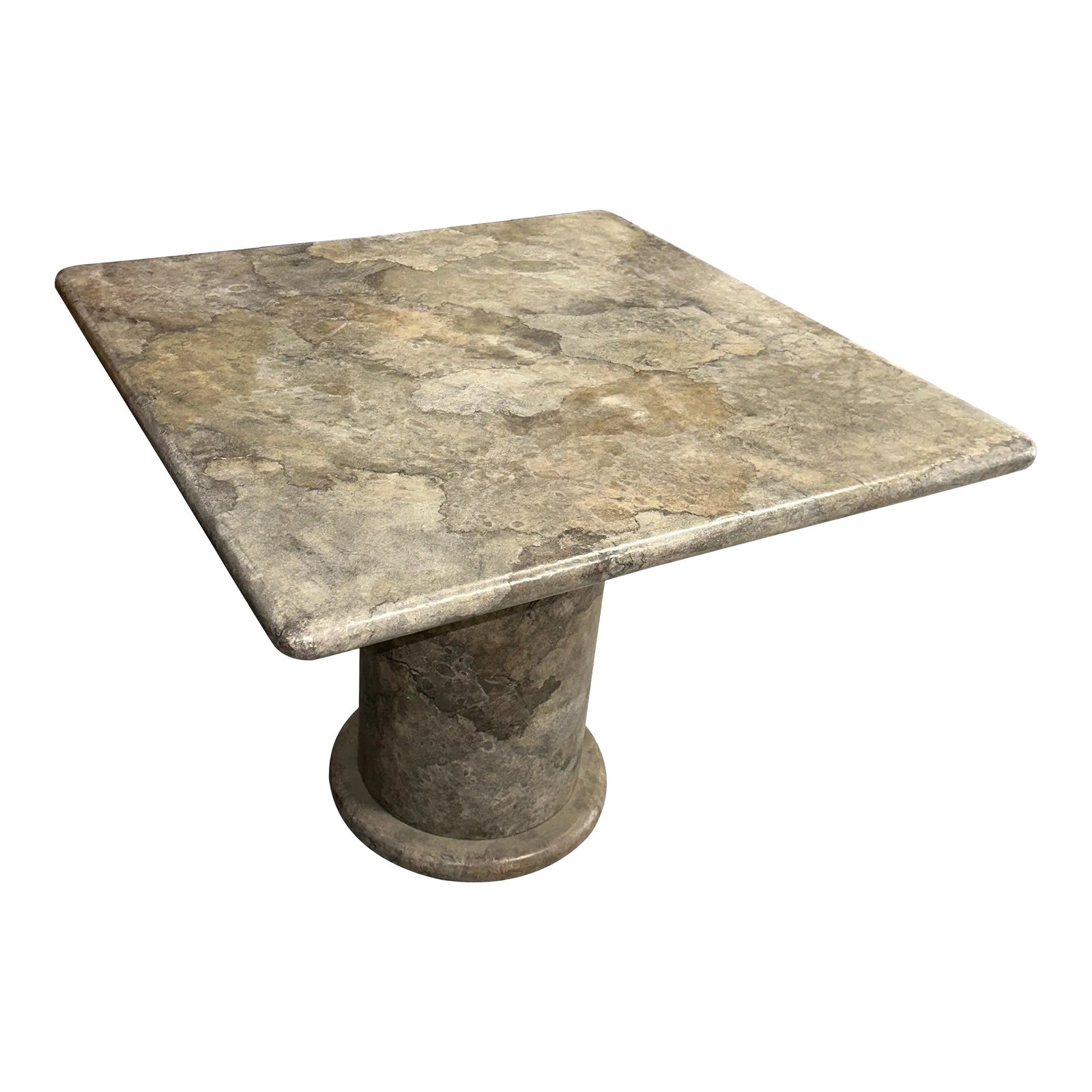 Steve Chase Designed Layered Parchment Square Table | Chairish