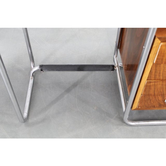 Wood Bauhaus Children's Desk with Drop Leaf in Walnut and Chrome, 1930s For Sale - Image 7 of 17