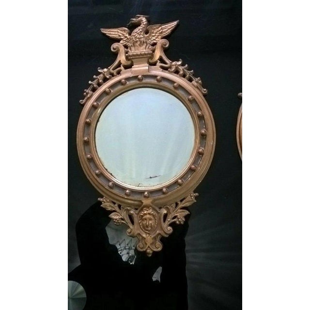 19th Century Antique Victorian Gilt-Painted Cast Iron Eagle Mirrors, 1892, Set of 2 For Sale - Image 5 of 14