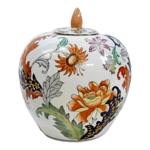 Vintage Porcelain Toyo Fleury Lidded Ginger Jar From Macau