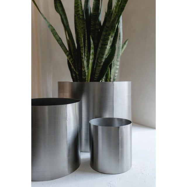 Large Loto Planter in Stainless Steel by Form & Eisen For Sale - Image 14 of 18