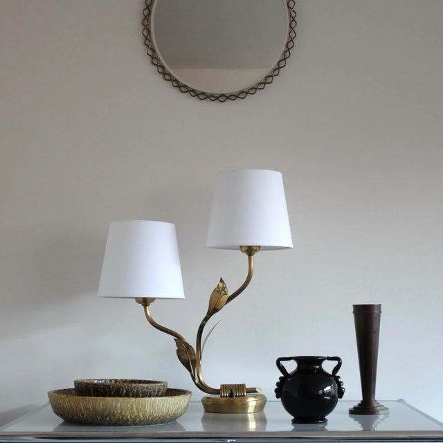 1950s Brass Table Lamp by Edvard Hagman For Sale - Image 10 of 10