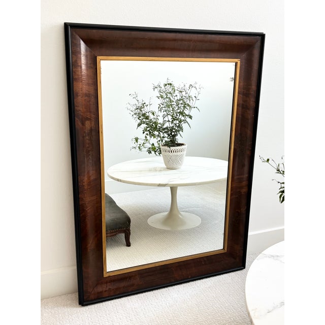 Brown Antique Large Scale Early 19th Century American Empire Mahogany & Gilt Ogee Wall Mirror For Sale - Image 8 of 18