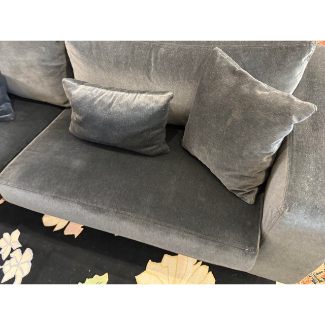 Limn Italia Charcoal Gray Sofa For Sale - Image 4 of 12