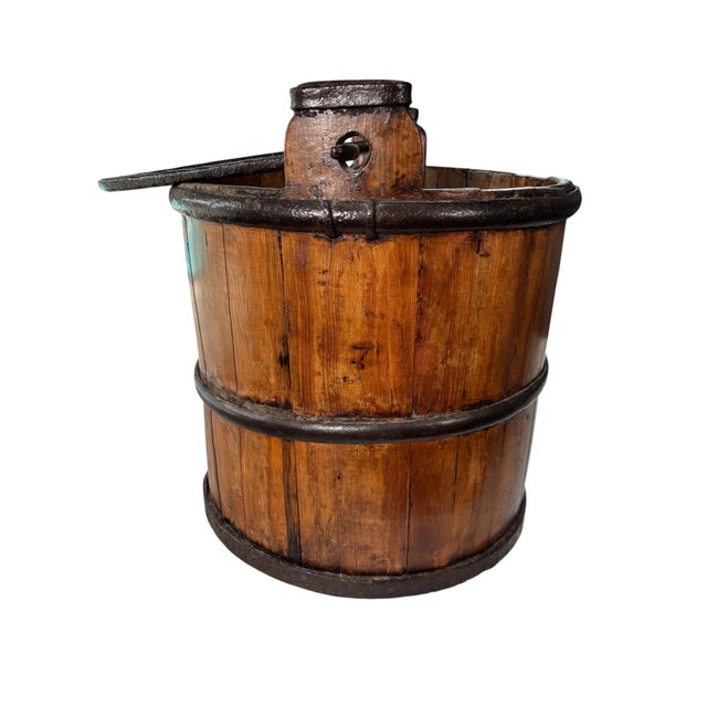 19th C. Hand-Forged Wood and Iron Well Bucket For Sale - Image 10 of 18