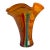 Murano Missoni Style Art Glass Orange Fazoletto Filligrana Vase For Sale