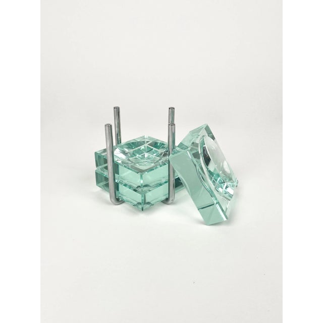 Ashtrays in Glass & Steel with Stand by Gallotti & Radice, Italy, 1970s, Set of 4 For Sale - Image 4 of 12