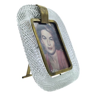 Brass and Murano Glass Picture Frame from Barovier & Toso, Italy, 1950s For Sale