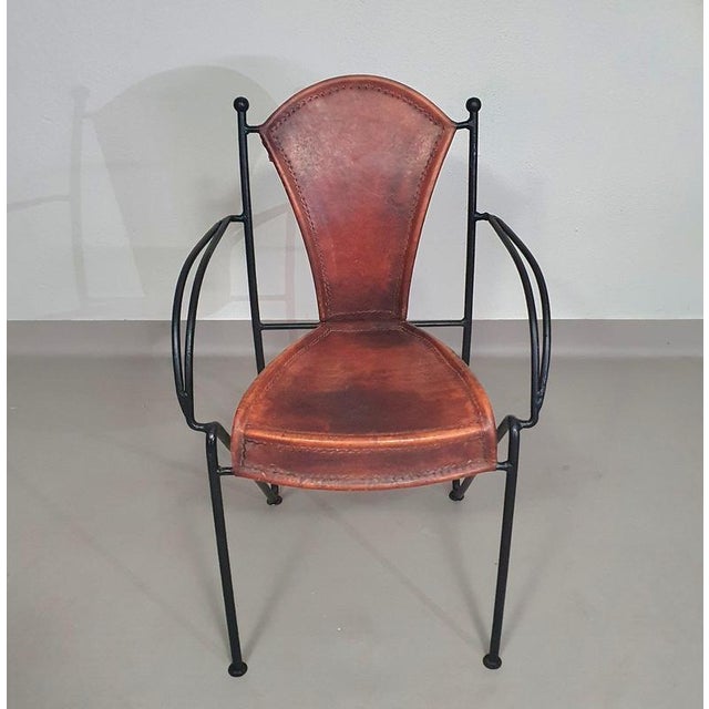 Chairs in Leather and Wrought Iron, Set of 24 For Sale - Image 3 of 18