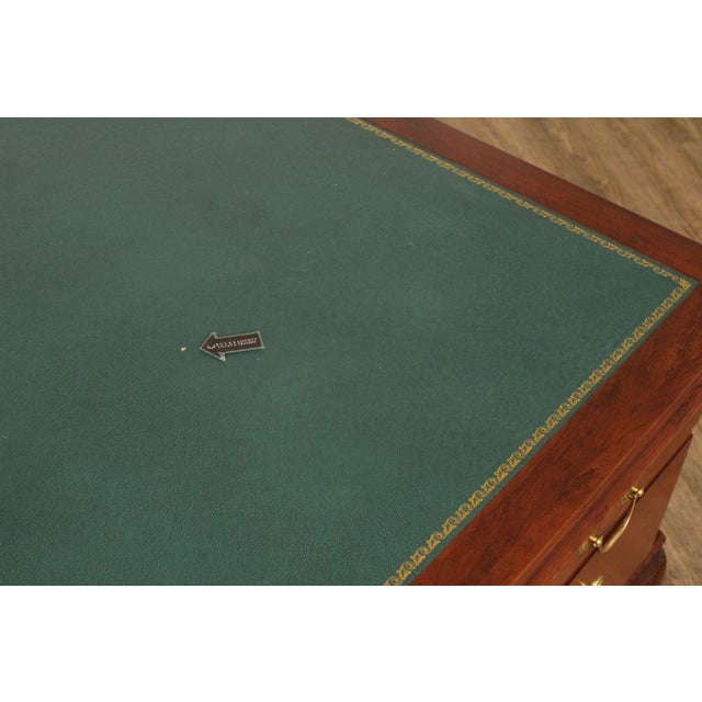 Harden Georgian Style Cherry Leather Top Executive Writing Desk For Sale - Image 12 of 12