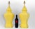 Offering a pair of restored LARGE vintage temple/ginger jar table lamps with high gloss yellow glaze, circa 1960s. These...