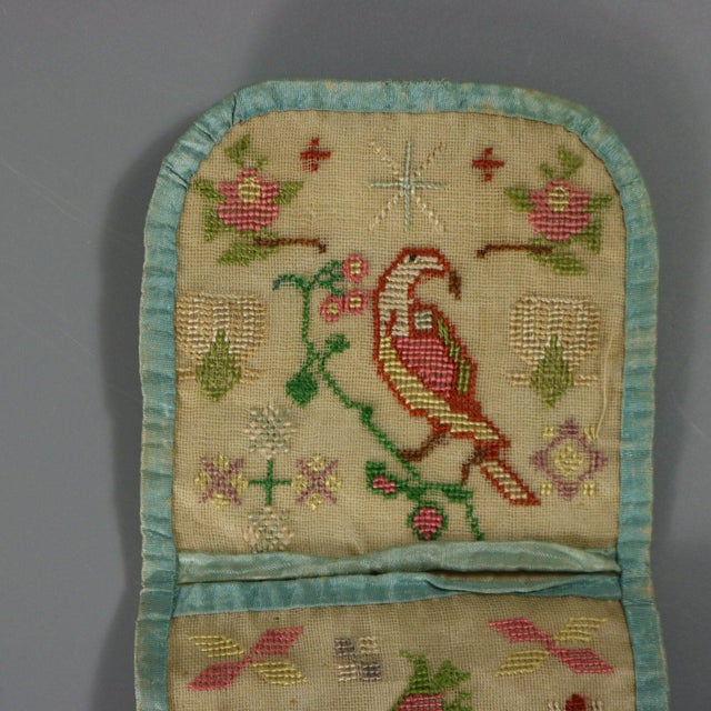 Antique Embroidered Hussif - Portable Sewing Kit Holder For Sale - Image 6 of 13
