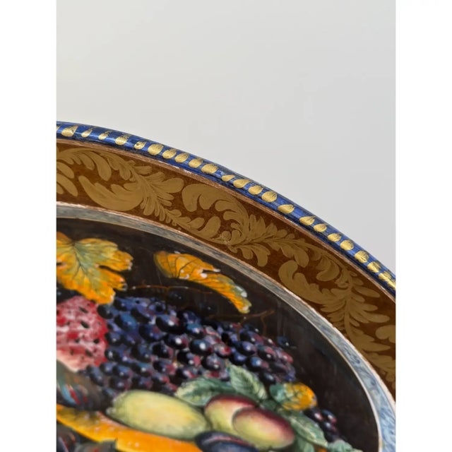 Mid 20th Century Large 24" Rare Signed Maiolica Platter Il Poliziano Arts & Crafts Enrico Pratesi For Sale - Image 4 of 7