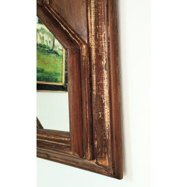 Rustic Italian Mediterranean Mirror with Antique Finish, 1970s For Sale - Image 3 of 7