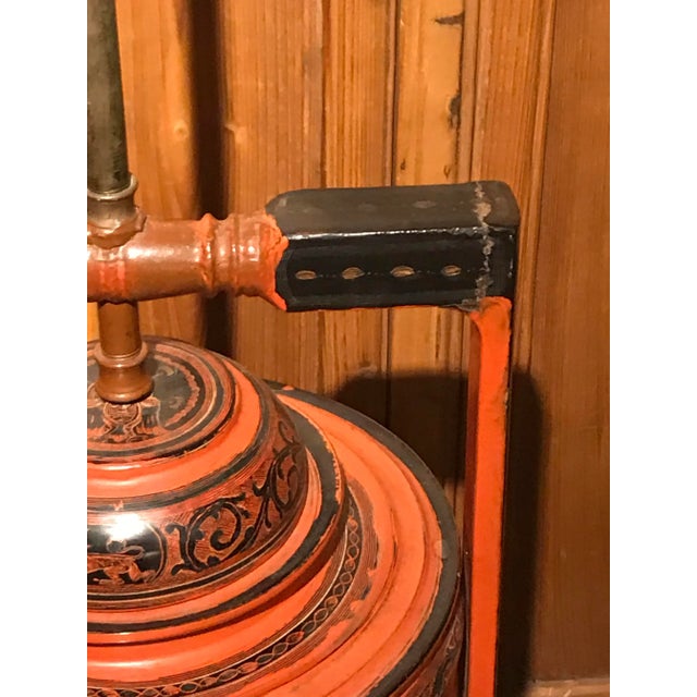 Early 20th Century Burmese Lacquered Four-Tiered Tiffin Basket Mounted as Lamp For Sale In New York - Image 6 of 13