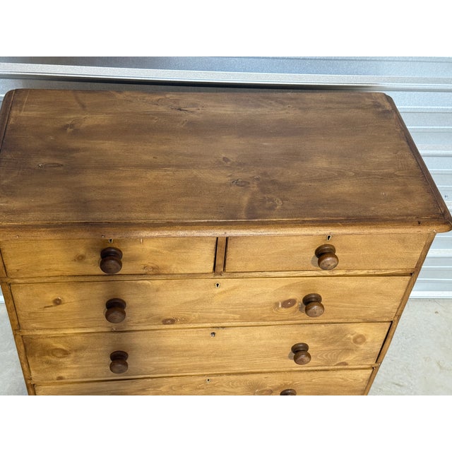 Brown Antique Pine Two Over Three Drawers - Chest of Drawers From England For Sale - Image 8 of 18