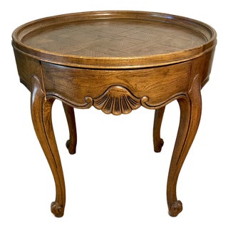 Baker Furniture Company Vintage Country French Oak Round Side Table - Mid 20th Century For Sale