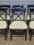 Early 21st Century Set of 6 Pottery Barn Black X Back Dining Chairs With Green Striped Padded Seats For Sale - Image 5 of 13