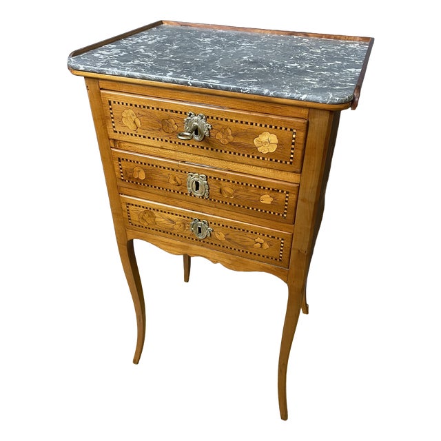 Louis XV Cherrywood Side Table with Drawers For Sale