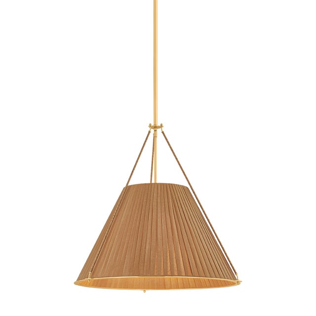 Brass Hudson Valley Lighting Sunside 26 in. 4 Light Pendant in Aged Brass Finish For Sale - Image 8 of 8