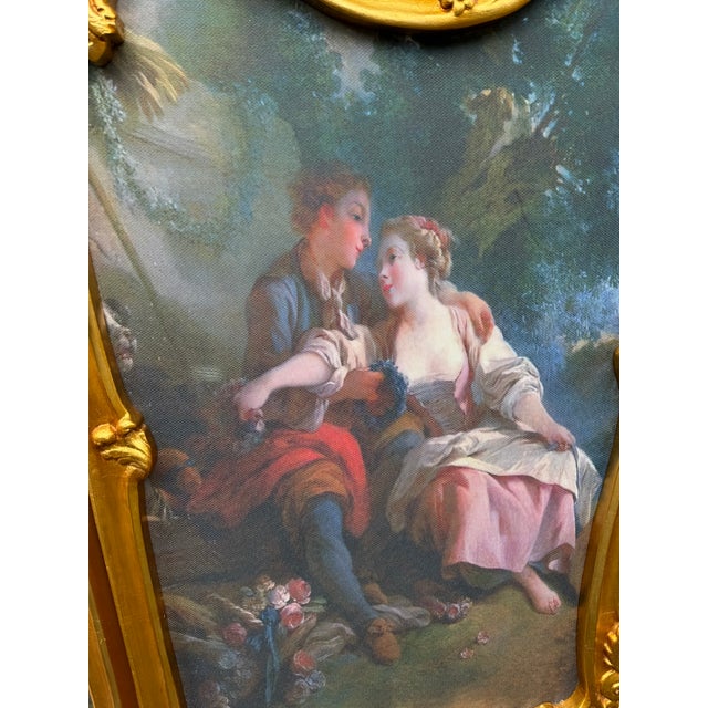 1960 French Louis XVI Gold Beech Screen Room Divider - 2 Panels For Sale - Image 15 of 17