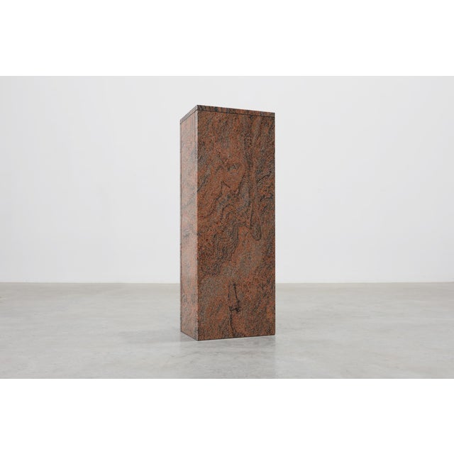 1920s Rectangular Red Granite Pedestal, Belgium, 1920s For Sale - Image 5 of 14