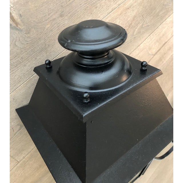 1950s 1950s Pair of Substantial Exterior Iron Lanterns on Brackets For Sale - Image 5 of 12