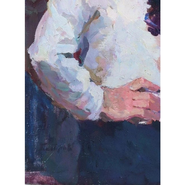 Soviet Man Portrait, Original Oil Painting, Ukrainian Artist, 1950s 87-65 For Sale - Image 4 of 6